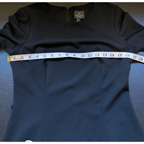 Adrianna Papell Mini Dress Black Long Sleeve Classic Casual Office US Size 6 - Picture 5 of 11